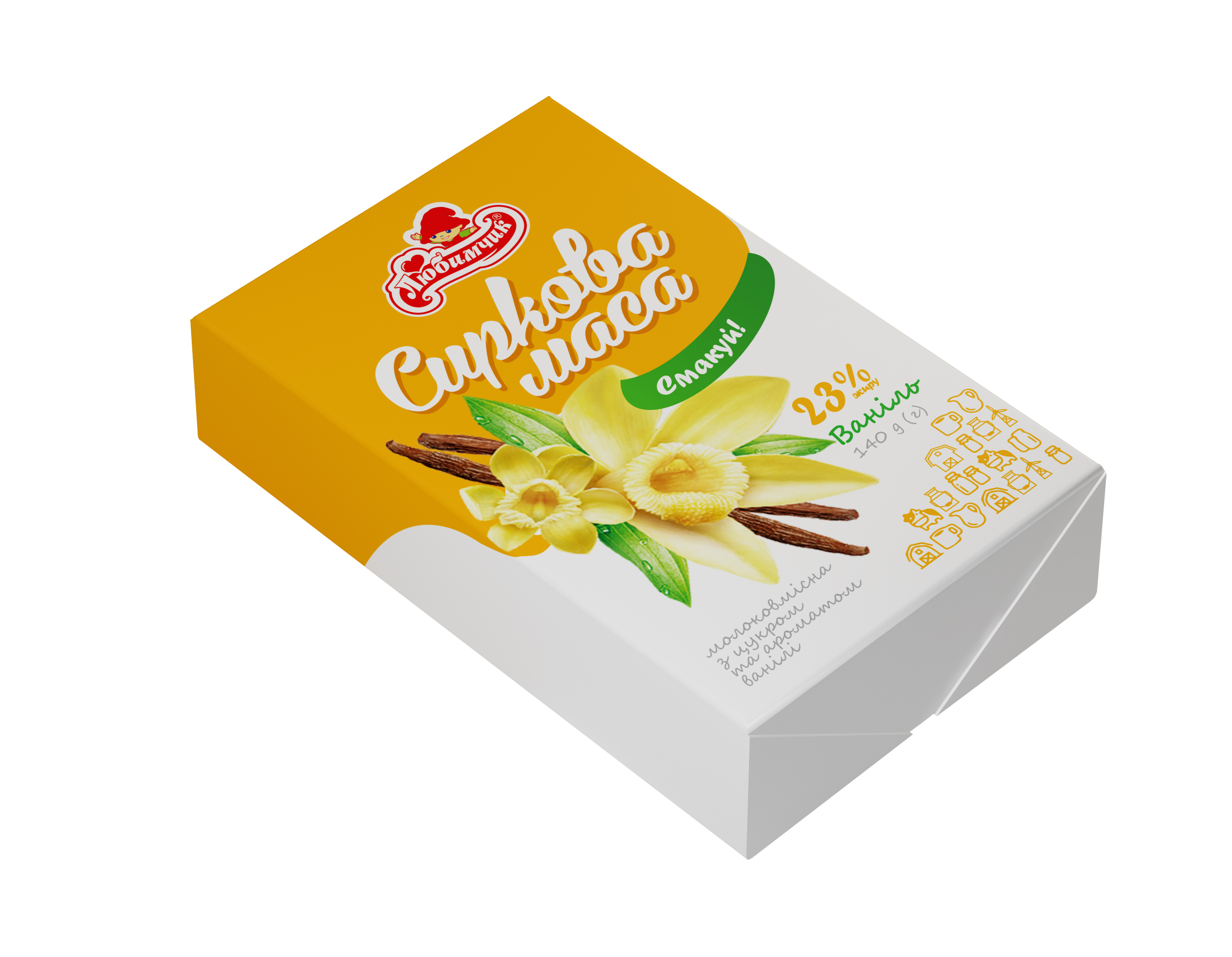 Сиркова маса ваніль 23% 140гр Любимчик